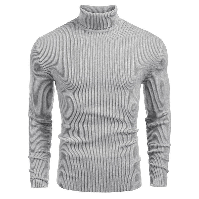 Pull à col roulé slim fit à manches longues pour homme