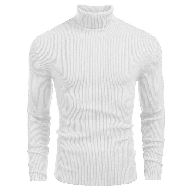 Pull à col roulé slim fit à manches longues pour homme