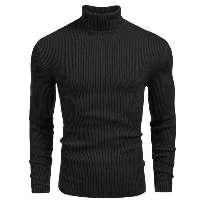 Pull à col roulé slim fit à manches longues pour homme