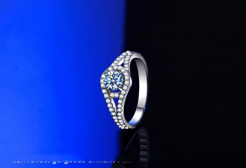 925 silver ring Moissanite and zirconium diamond look