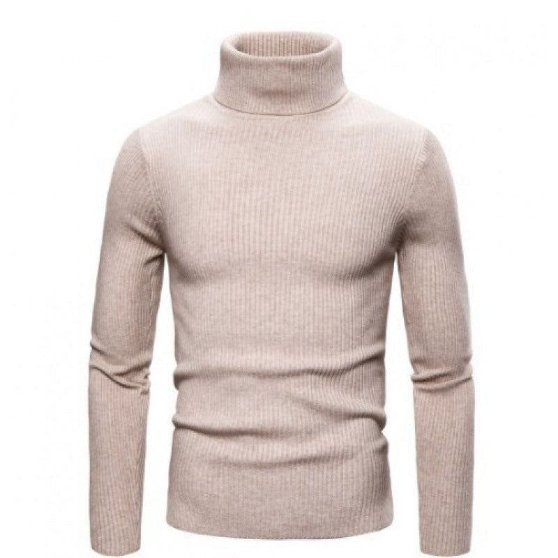 Pull à col roulé slim fit à manches longues pour homme