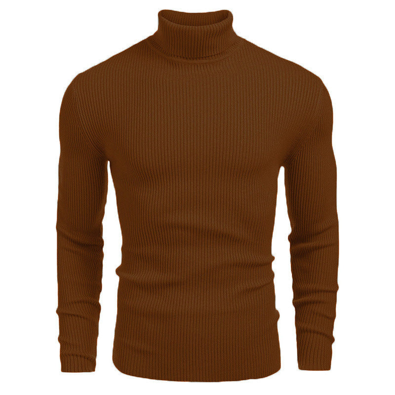 Pull à col roulé slim fit à manches longues pour homme