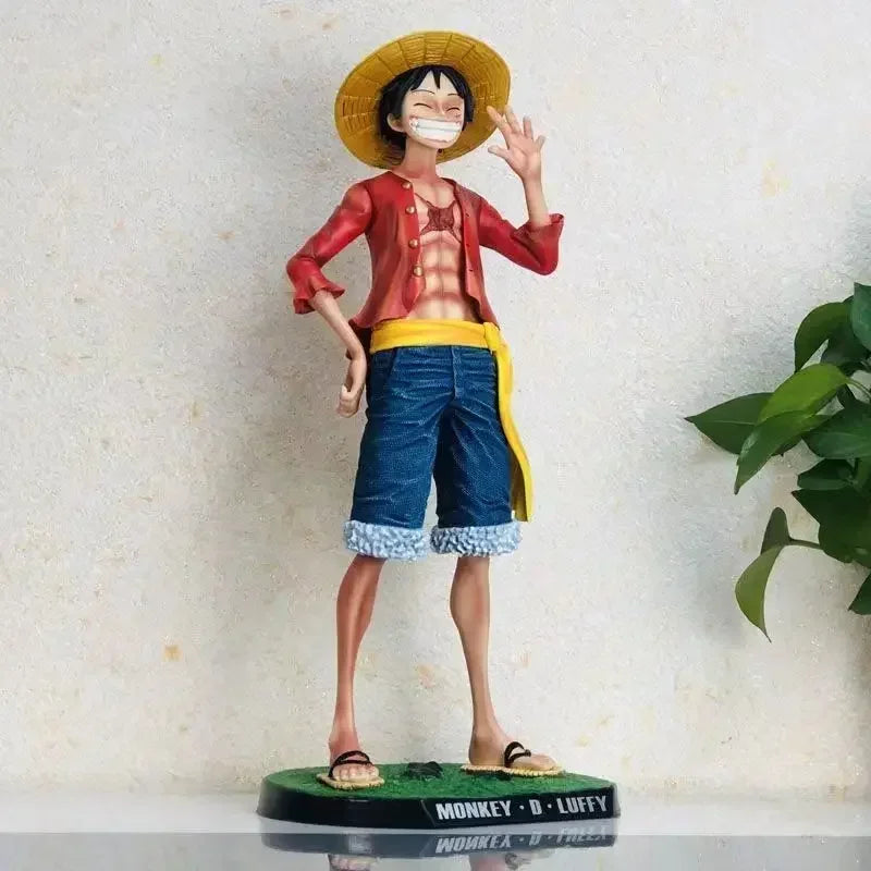 Figurine One Piece 42,5 cm Chapeau de paille Monkey D. Luffy Grande 1/4 Big Smiley Anime Figurines Poupée Statue Modèle Ornement Cadeaux Décoratifs Jouet