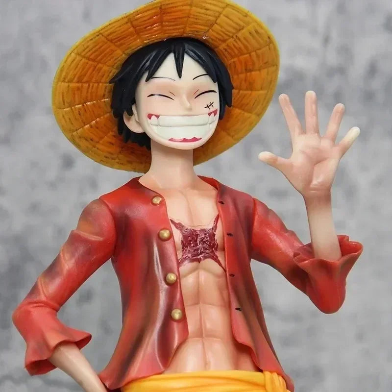 Figurine One Piece 42,5 cm Chapeau de paille Monkey D. Luffy Grande 1/4 Big Smiley Anime Figurines Poupée Statue Modèle Ornement Cadeaux Décoratifs Jouet