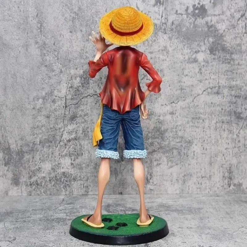 Figurine One Piece 42,5 cm Chapeau de paille Monkey D. Luffy Grande 1/4 Big Smiley Anime Figurines Poupée Statue Modèle Ornement Cadeaux Décoratifs Jouet