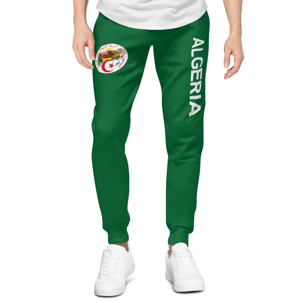 Survêtement pour hommes Algérie Pantalon drapeau avec poches Jogging Football Sports