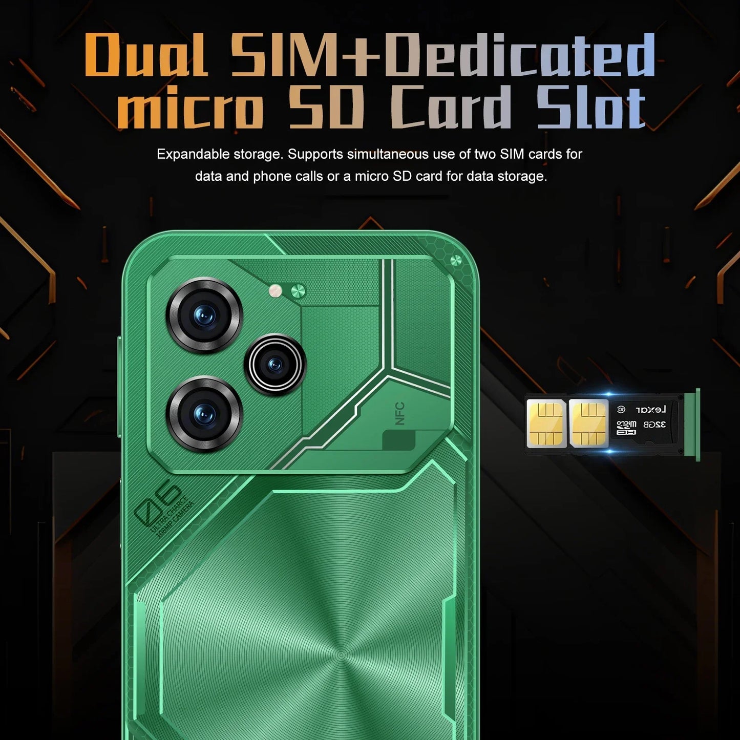 Smartphone Pova 6 Pro 2024 un écran haute définition avec un double carte sim 5G de 7,3 pouces 22Go RAM + 2 To ROM, Téléphones portables Android 14, 8000 mAh