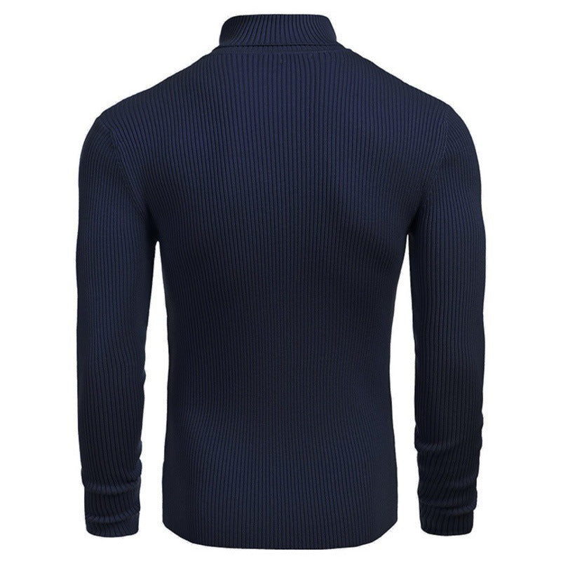 Pull à col roulé slim fit à manches longues pour homme