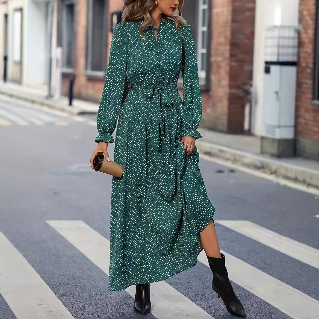 Women's Long Sleeve Printed Dress