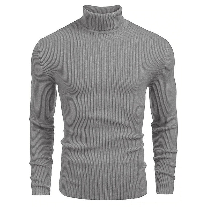 Pull à col roulé slim fit à manches longues pour homme